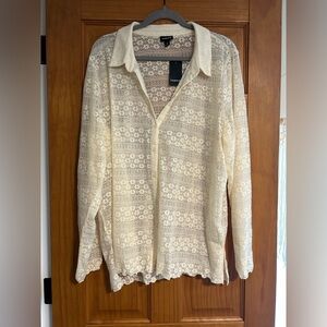 Torrid Lace Button Down Shirt